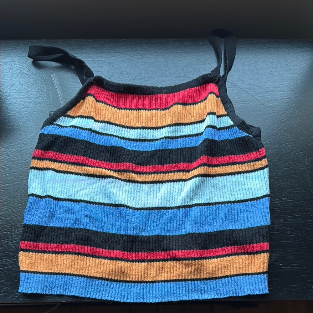 SHEIN Multicolor Striped Crop Top